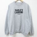 XL★古着 長袖 スウェット メンズ 00年代 00s EAGLES LANDING 刺繍 大きいサイズ クルーネック グレー 霜降り 25jan10 中古 スエット トレーナー トップス