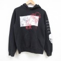 S★古着 長袖 スウェット パーカー メンズ デスノート クルーネック 黒 ブラック 25feb06 中古 スエット トレーナー トップス