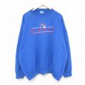XL★古着 長袖 スウェット メンズ 90年代 90s NFL ニューヨークジャイアンツ 刺繍 大きいサイズ クルーネック USA製 青 ブルー アメフト スーパーボウル 【spe】 25feb10 中古 スエット トレーナー トップス