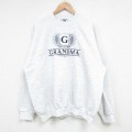 XL★古着 リー Lee 長袖 スウェット メンズ 90年代 90s GRANDMA 刺繍 クルーネック USA製 薄グレー 霜降り 25feb20 中古 スエット トレーナー トップス
