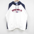 XL★古着 リーボック REEBOK 長袖 スウェット パーカー メンズ 00年代 00s SUPER BOWL ツートンカラー 大きいサイズ ラグラン 白他 ホワイト 25feb22 中古 スエット トレーナー トップス