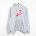 XL★古着 ナイキ NIKE 長袖 スウェット パーカー メンズ 00年代 00s ワンポイントロゴ グレー 霜降り 25feb25 中古 スエット トレーナー トップス