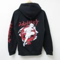 S★古着 長袖 スウェット パーカー メンズ アニメ NARUTO ナルト疾風伝 うちはサスケ 黒 ブラック 25feb27 中古 スエット トレーナー トップス