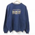 00s 長袖スウェット シカ刺繍 ネイビー XL | 古着