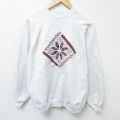 L★古着 ヘインズ Hanes 長袖 スウェット メンズ 90年代 90s パッチワーク ラグラン クルーネック USA製 薄グレー 霜降り 25mar13 中古 スエット トレーナー トップス