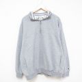 チャンピオン 長袖ハーフジップスウェット グレー XL | 古着