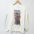 XL★古着 長袖 スウェット メンズ マーベル ブラックパンサー クルーネック 薄ベージュ カーキ 25mar10 中古 スエット トレーナー トップス