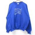 XL★古着 ジャージーズ 長袖 スウェット メンズ 00年代 00s 鳥 刺繍 クルーネック 青 ブルー 25mar12 中古 スエット トレーナー トップス