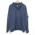 L★古着 長袖 スウェット メンズ 無地 紺 ネイビー 25mar18 中古 スエット トレーナー トップス