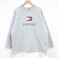 トミーヒルフィガー 90s 長袖スウェット ビッグロゴ グレー XL | 古着