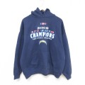 00s 長袖パーカー NFL サンディエゴチャージャース ネイビー XL | 古着
