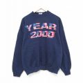 00s 長袖スウェット YEAR 2000 ネイビー XL | 古着