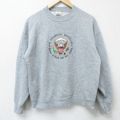 フルーツオブザルーム 00s 長袖スウェット 白頭鷲刺繍 グレー L | 古着