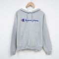 チャンピオン 長袖スウェットパーカー ビッグロゴ グレー XL | 古着