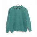L★古着 オービス ORVIS 長袖 トップス メンズ 90年代 90s 無地 コットン 襟付き 緑 グリーン 25apr14 中古 スエット トレーナー