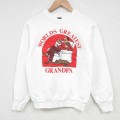 XS★古着 スクリーンスターズ 長袖 スウェット メンズ 90年代 90s GRANDPA ラグラン クルーネック USA製 白 ホワイト 25apr15 中古 スエット トレーナー トップス