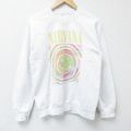 S★古着 長袖 ロック バンド スウェット メンズ ニルバーナ クルーネック 白 ホワイト 25apr15 中古 スエット トレーナー トップス