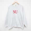XL★古着 TULTEX 長袖 スウェット メンズ 90年代 90s ハスカーズ 刺繍 大きいサイズ クルーネック USA製 薄グレー 霜降り 25apr15 中古 スエット トレーナー トップス