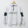 オークリー 00s 長袖ハーフジップスウェット ビッグロゴ グレー L | 古着