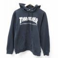 S★古着 スラッシャー 長袖 スウェット パーカー メンズ ビッグロゴ クルーネック 黒 ブラック 25may01 中古 スエット トレーナー トップス