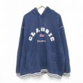 XL★古着 リーボック REEBOK 長袖 スウェット パーカー メンズ 00年代 00s 大きいサイズ 紺 ネイビー 25may09 中古 スエット トレーナー トップス