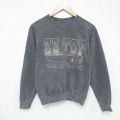 S★古着 長袖 ロック バンド スウェット メンズ ZZTOP クルーネック 濃グレー 【spe】 25may21 中古 スエット トレーナー トップス