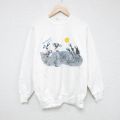 L★古着 長袖 スウェット メンズ 80年代 80s 鳥 ラグラン クルーネック カナダ製 白 ホワイト 25may27 中古 スエット トレーナー トップス