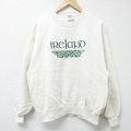 L★古着 ジャージーズ 長袖 スウェット メンズ 00年代 00s アイルランド 刺繍 クルーネック 薄ベージュ カーキ 25may30 中古 スエット トレーナー トップス