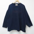 XL★古着 アバクロンビー Abercrombie&fitch 長袖 スウェット メンズ 90年代 90s ビッグロゴ 刺繍 大きいサイズ クルーネック 紺 ネイビー 25may30 中古 スエット トレーナー トップス