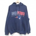 90s 長袖パーカー NFL ニューイングランドペイトリオッツ ネイビー XL | 古着