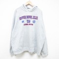 XL★古着 リーボック REEBOK 長袖 スウェット パーカー メンズ 00年代 00s NFL ニューヨークジャイアンツ 大きいサイズ 薄グレー 霜降り アメフト スーパーボウル 25may31 中古 スエット トレーナー トップス