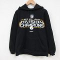 L★古着 リーボック REEBOK 長袖 スウェット パーカー メンズ NFL ピッツバーグ 黒 ブラック アメフト スーパーボウル 25jun02 中古 スエット トレーナー トップス