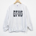 XL★古着 ジャージーズ 長袖 スウェット メンズ 90年代 90s バレーボール 刺繍 クルーネック USA製 薄グレー 霜降り 25oct01 中古 スエット トレーナー トップス