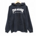 L★古着 スラッシャー 長袖 スウェット パーカー メンズ ビッグロゴ 黒 ブラック 25oct01 中古 スエット トレーナー トップス