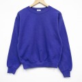 M★古着 リー Lee 長袖 スウェット メンズ 00年代 00s 無地 クルーネック 紫 パープル 25oct01 中古 スエット トレーナー トップス