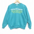 L★古着 ヘインズ Hanes 長袖 スウェット メンズ 00年代 00s メッセージ クルーネック 青緑 25oct01 中古 スエット トレーナー トップス