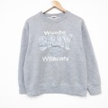 M★古着 フルーツオブザルーム スウェット メンズ 00年代 00s ワイルドキャッツ クルーネック グレー 25oct02 中古 長袖 スエット トレーナー トップス