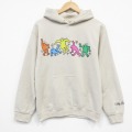 S★古着 リップルジャンクション 長袖 スウェット パーカー メンズ キースへリング 薄ベージュ カーキ 25oct04 中古 スエット トレーナー トップス