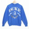 M★古着 ヘインズ Hanes 長袖 スウェット メンズ 90年代 90s DUKE クルーネック 薄紺 ネイビー 25oct03 中古 スエット トレーナー トップス