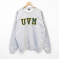 XL★古着 ジャンスポーツ 長袖 スウェット メンズ 90年代 90s UVM クルーネック USA製 グレー 霜降り 25oct04 中古 スエット トレーナー トップス