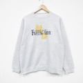 L★古着 長袖 スウェット メンズ 00年代 00s ファイティングアイリッシュ 刺繍 クルーネック 薄グレー 霜降り 25oct04 中古 スエット トレーナー トップス