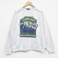 L★古着 長袖 スウェット メンズ 90年代 90s オーセンティックウェア クルーネック USA製 薄グレー 霜降り 25oct10 中古 スエット トレーナー トップス
