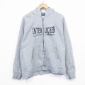 L★古着 長袖 フルジップ スウェット パーカー メンズ 00年代 00s INTER グレー 霜降り 25oct11 中古 スエット トレーナー トップス