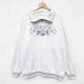 XL★古着 長袖 ハーフジップ スウェット メンズ 90年代 90s INTERLOCHEN 大きいサイズ モックネック ハイネック 薄グレー 霜降り 25oct11 中古 スエット トレーナー トップス