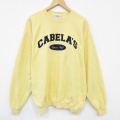 XL★古着 長袖 スウェット メンズ 00年代 00s カベラス 刺繍クルーネック 黄 イエロー 25oct27 中古 スエット トレーナー トップス