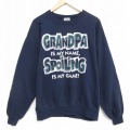 XL★古着 ジャージーズ 長袖 スウェット メンズ 90年代 90s メッセージ クルーネック USA製 紺 ネイビー 25oct29 中古 スエット トレーナー トップス