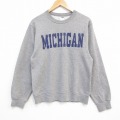 S★古着 ジャージーズ 長袖 スウェット メンズ 00年代 00s ミシガン クルーネック グレー 霜降り 25oct31 中古 スエット トレーナー トップス