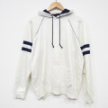 【20%OFF】L★古着 長袖 スウェット パーカー メンズ 80年代 80s 無地 ラグラン アクリル 白 ホワイト 25oct31 中古 スエット トレーナー トップス