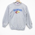 S★古着 チャンピオン champion 長袖 スウェット メンズ 00年代 00s カンザスジェイホックス クルーネック グレー 霜降り 25nov05 中古 スエット トレーナー トップス
