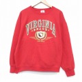 【20%OFF】XL★古着 ダックヘッド 長袖 スウェット メンズ 90年代 90s バージニア クルーネック USA製 赤 レッド 25nov05 中古 スエット トレーナー トップス